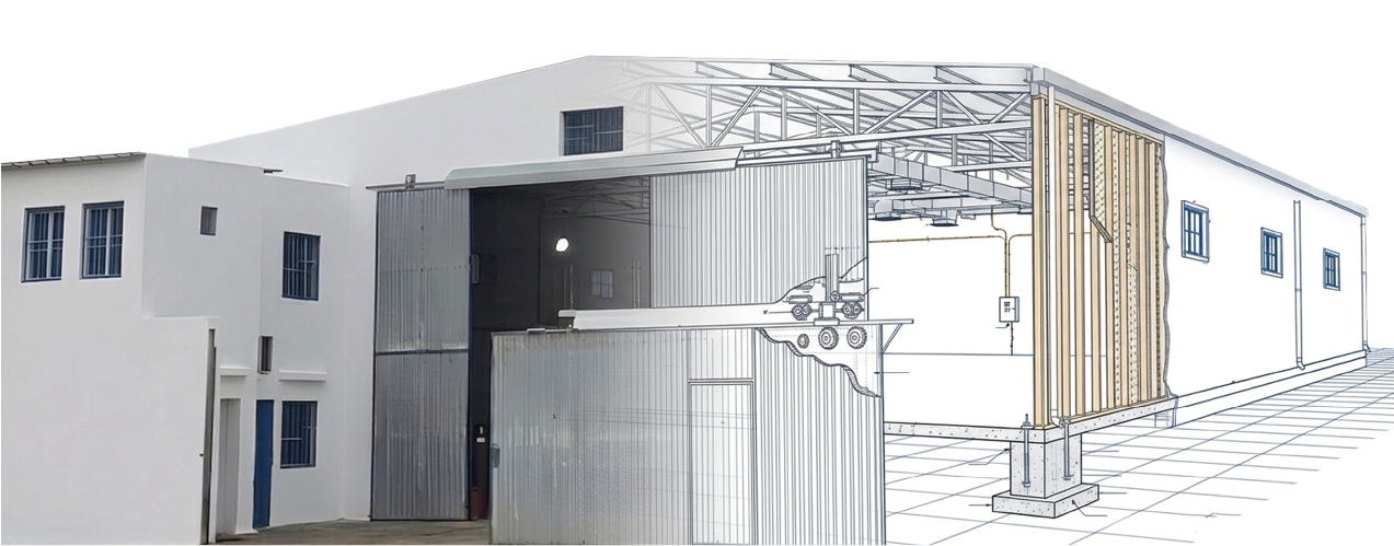 Vue intérieure de l'atelier de fabrication métallique SKCMM de 1500 m² à Sfax